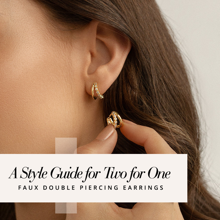A Style Guide For Two For One Faux Double Piercing Earrings Francesca