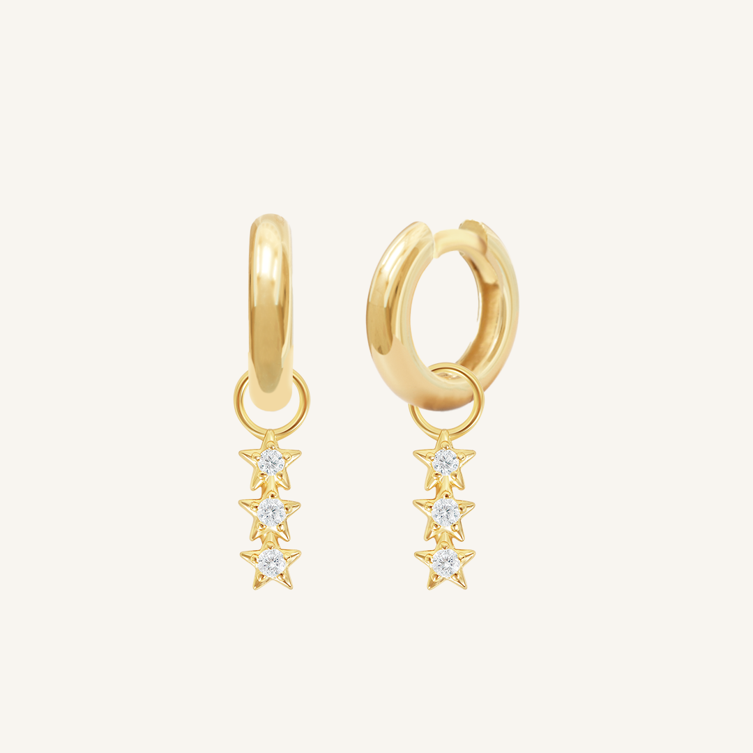 Constellation Star Charm Hoops