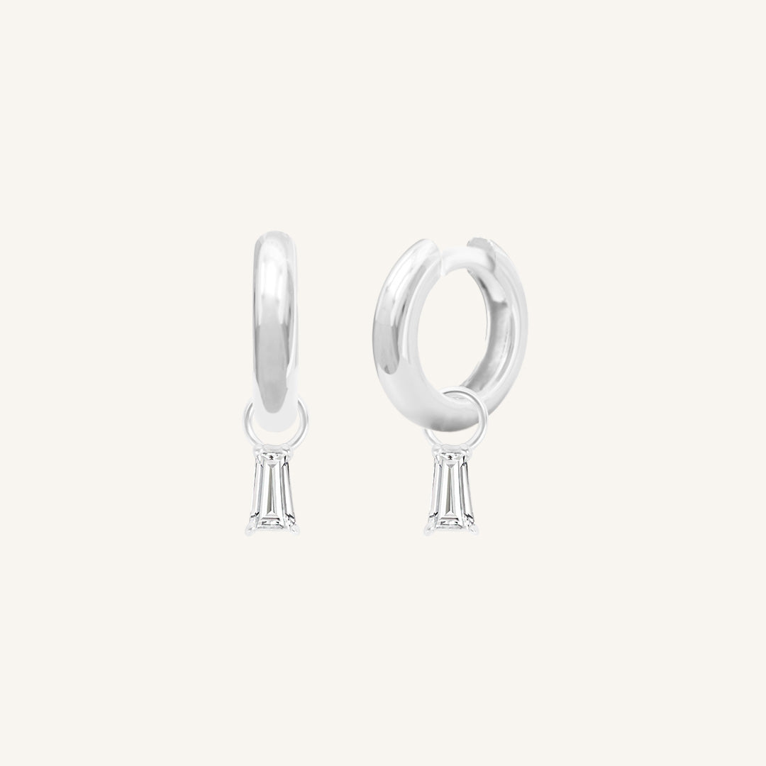 Flourish Plain Charm Hoops