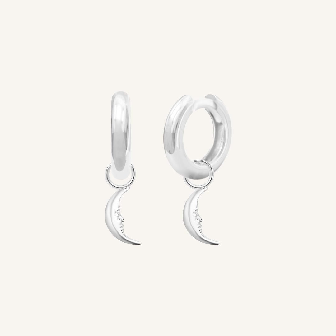Patience Moon Plain Hoops
