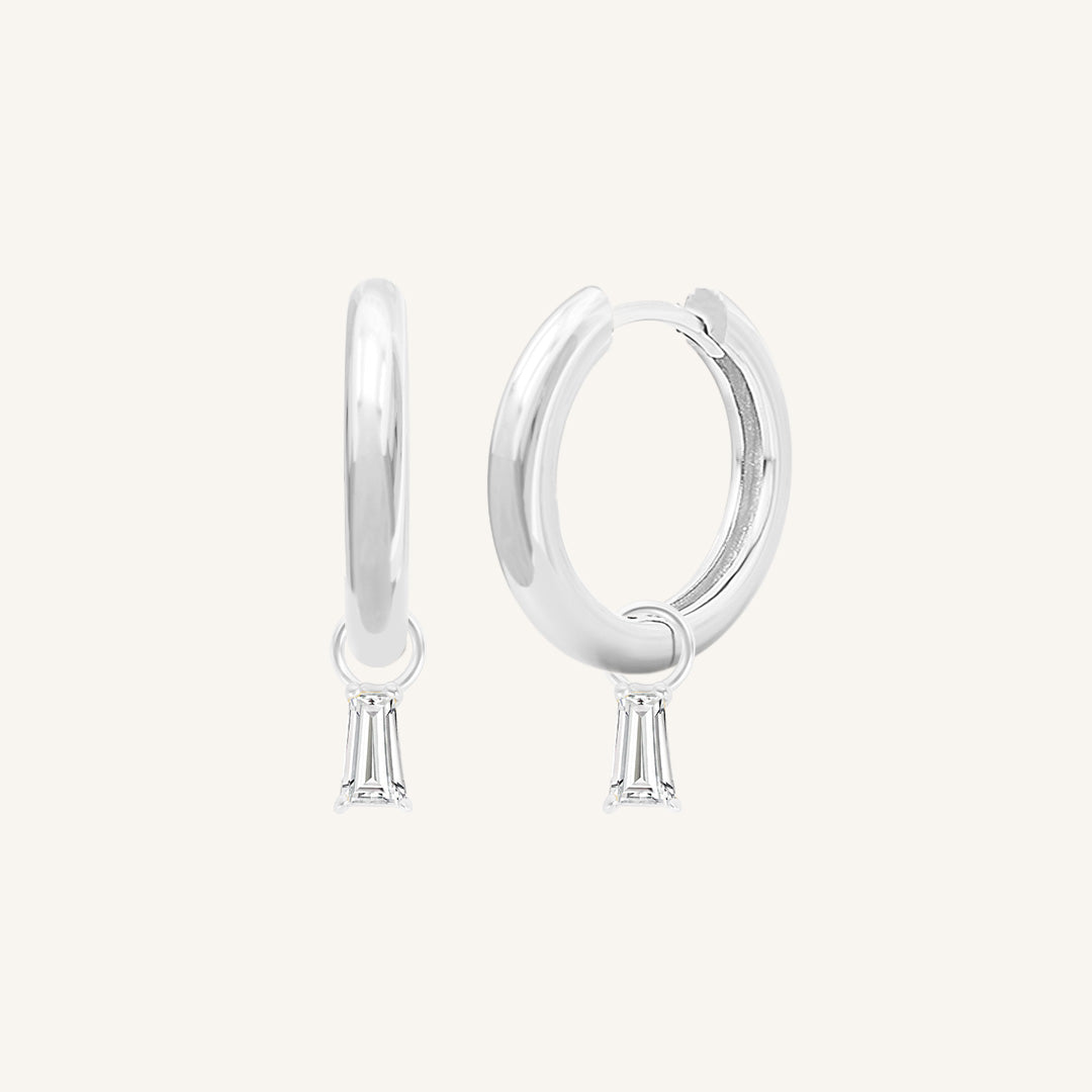 Flourish Plain Charm Hoops
