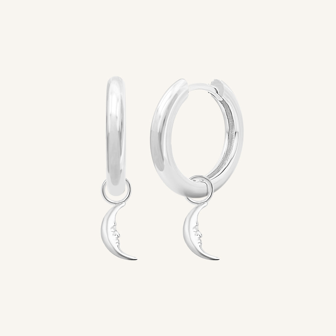 Patience Moon Plain Hoops