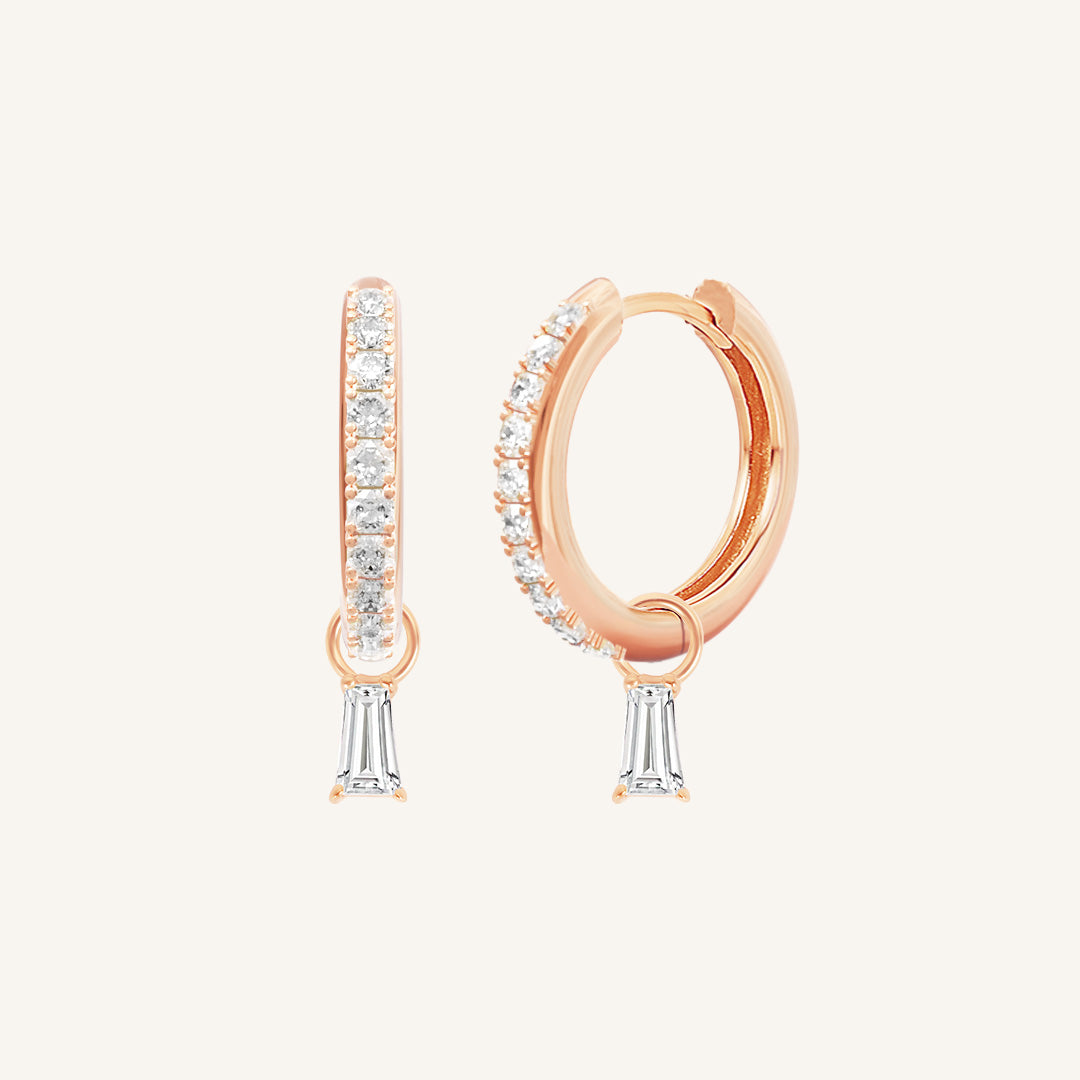 Flourish Crystal Charm Hoops