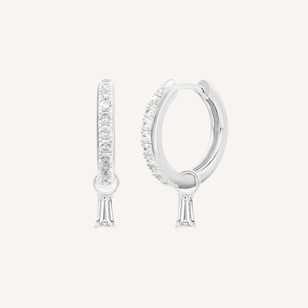 Flourish Crystal Charm Hoops