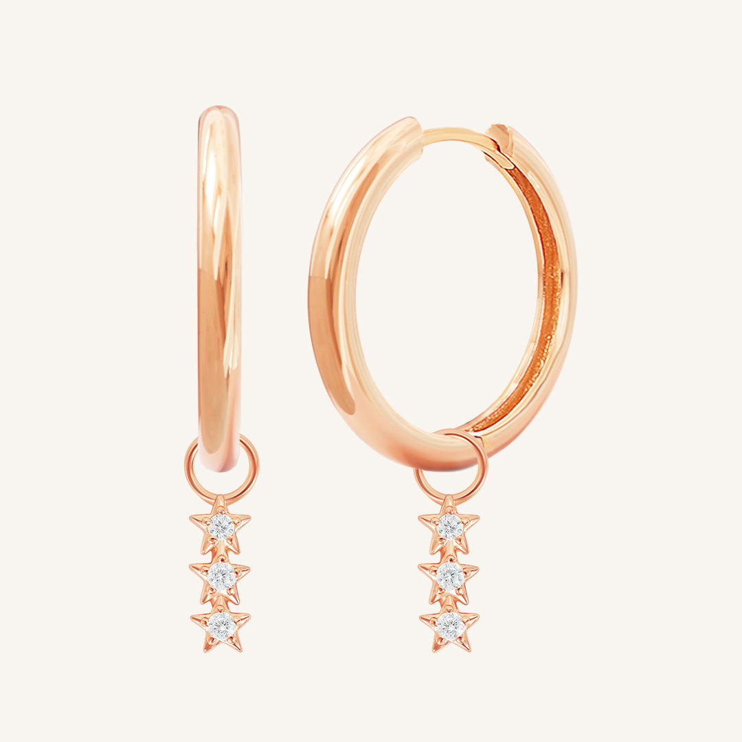 Constellation Star Charm Hoops
