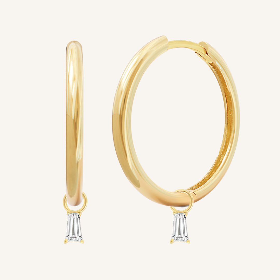Flourish Plain Charm Hoops