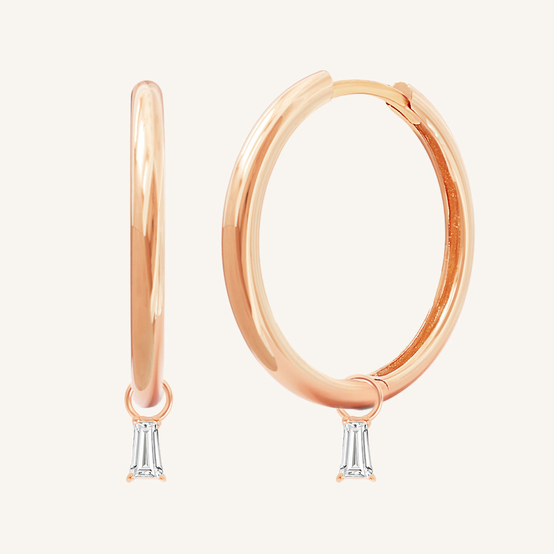 Flourish Plain Charm Hoops