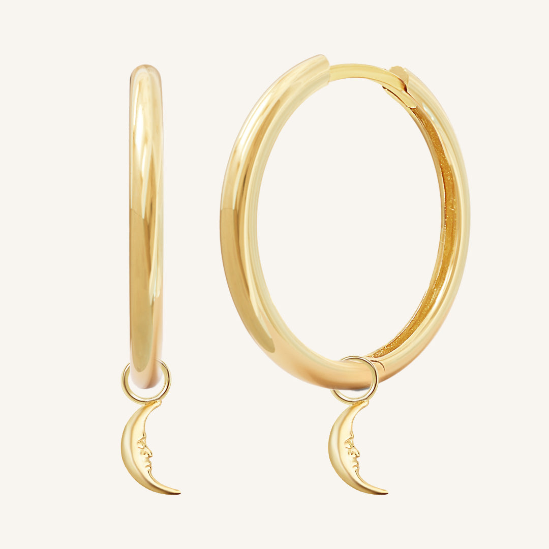 Patience Moon Plain Hoops