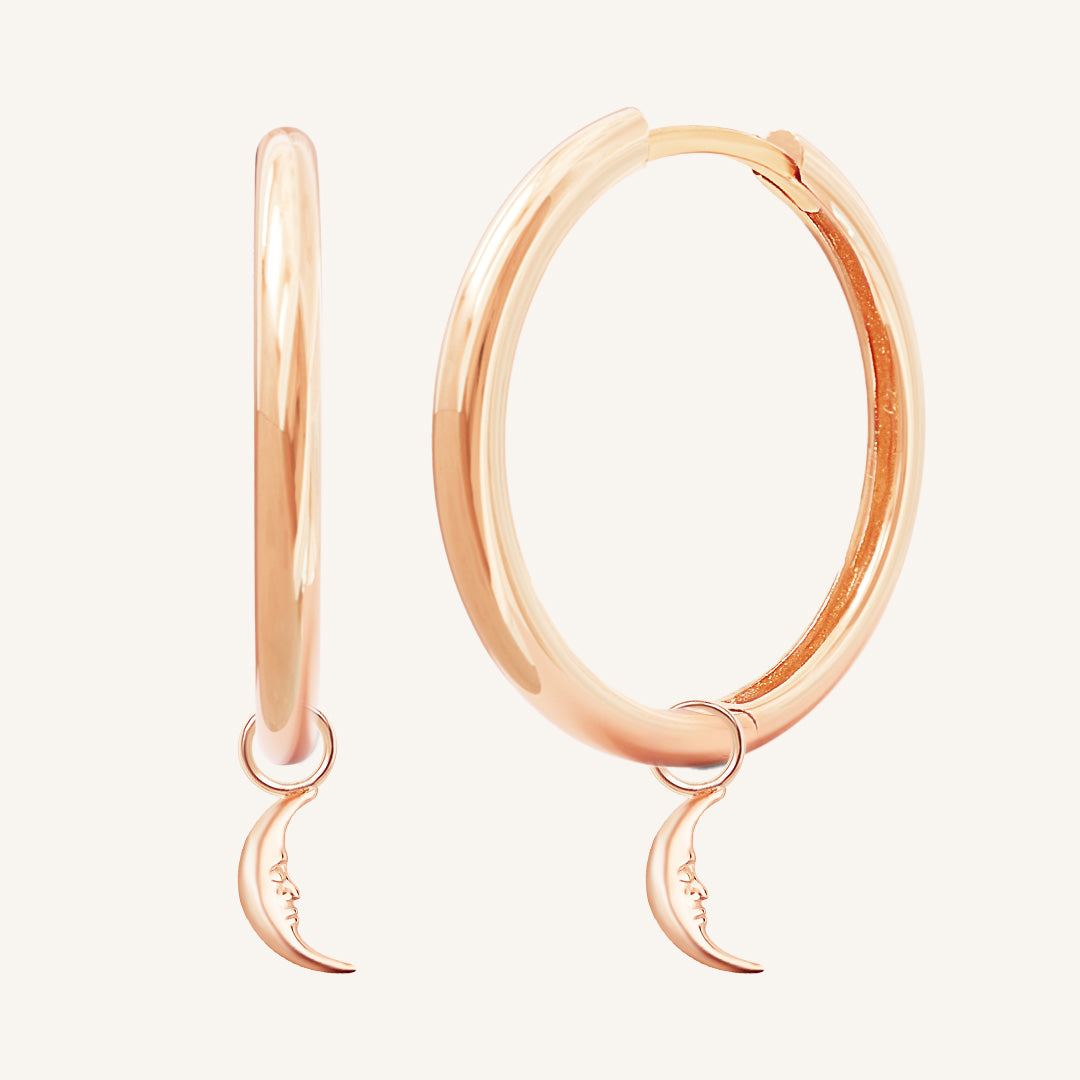 Patience Moon Plain Hoops