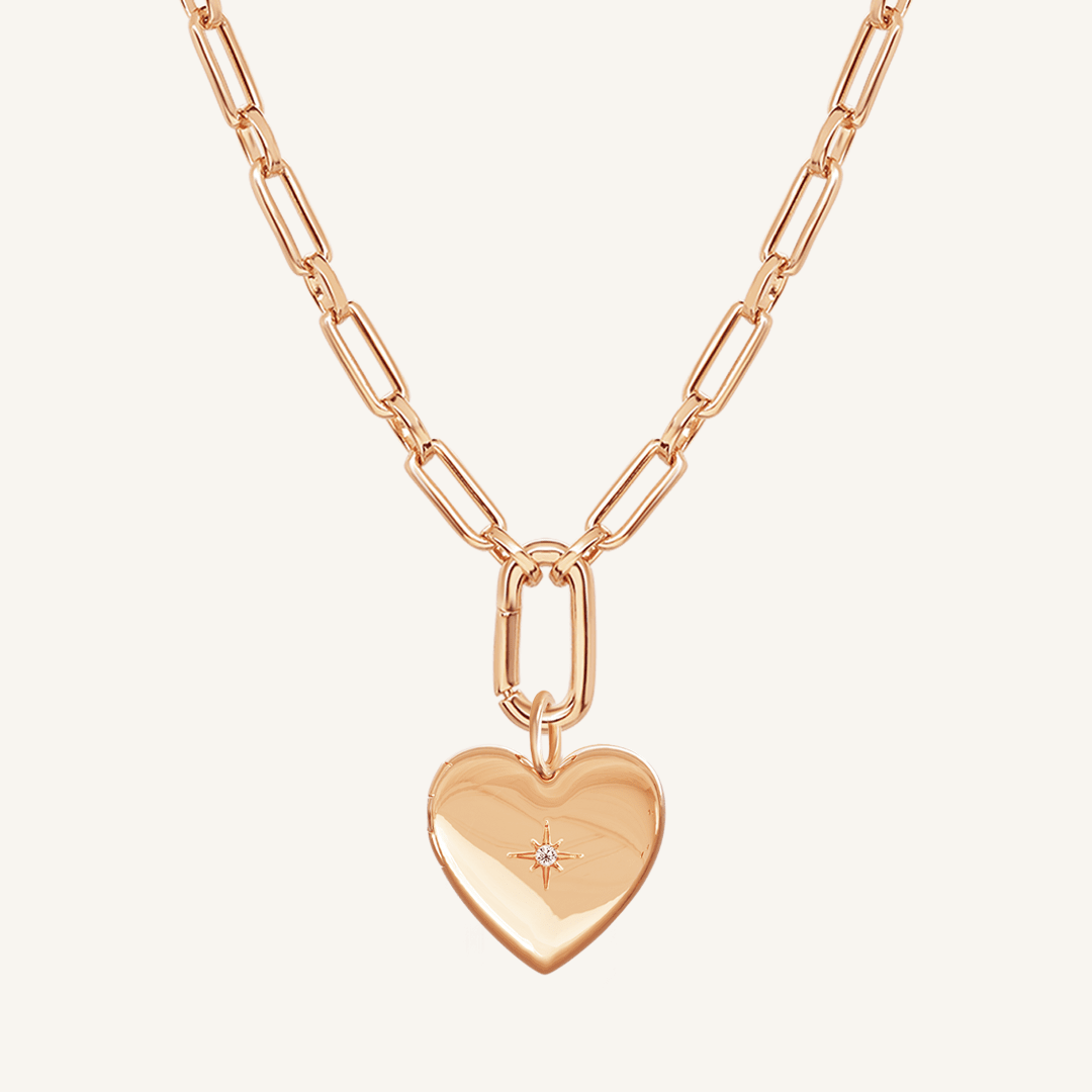 Behold Heart Photo Locket Necklace