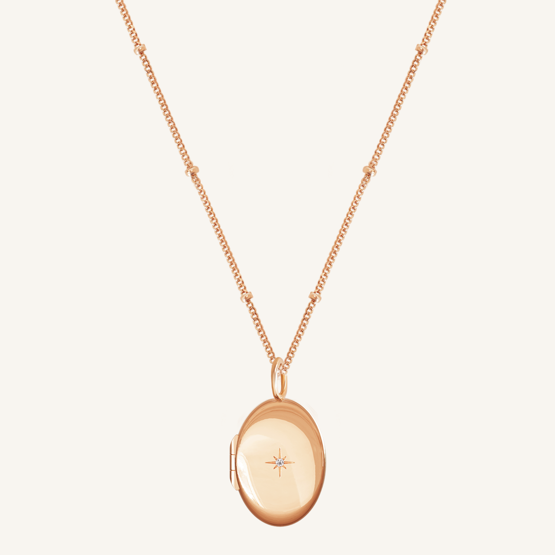 Oval Photo Locket Necklace