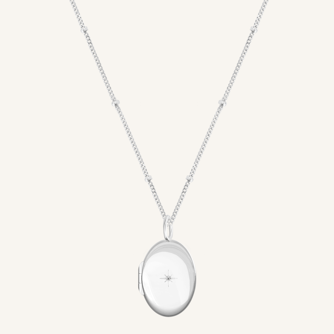 Oval Photo Locket Necklace