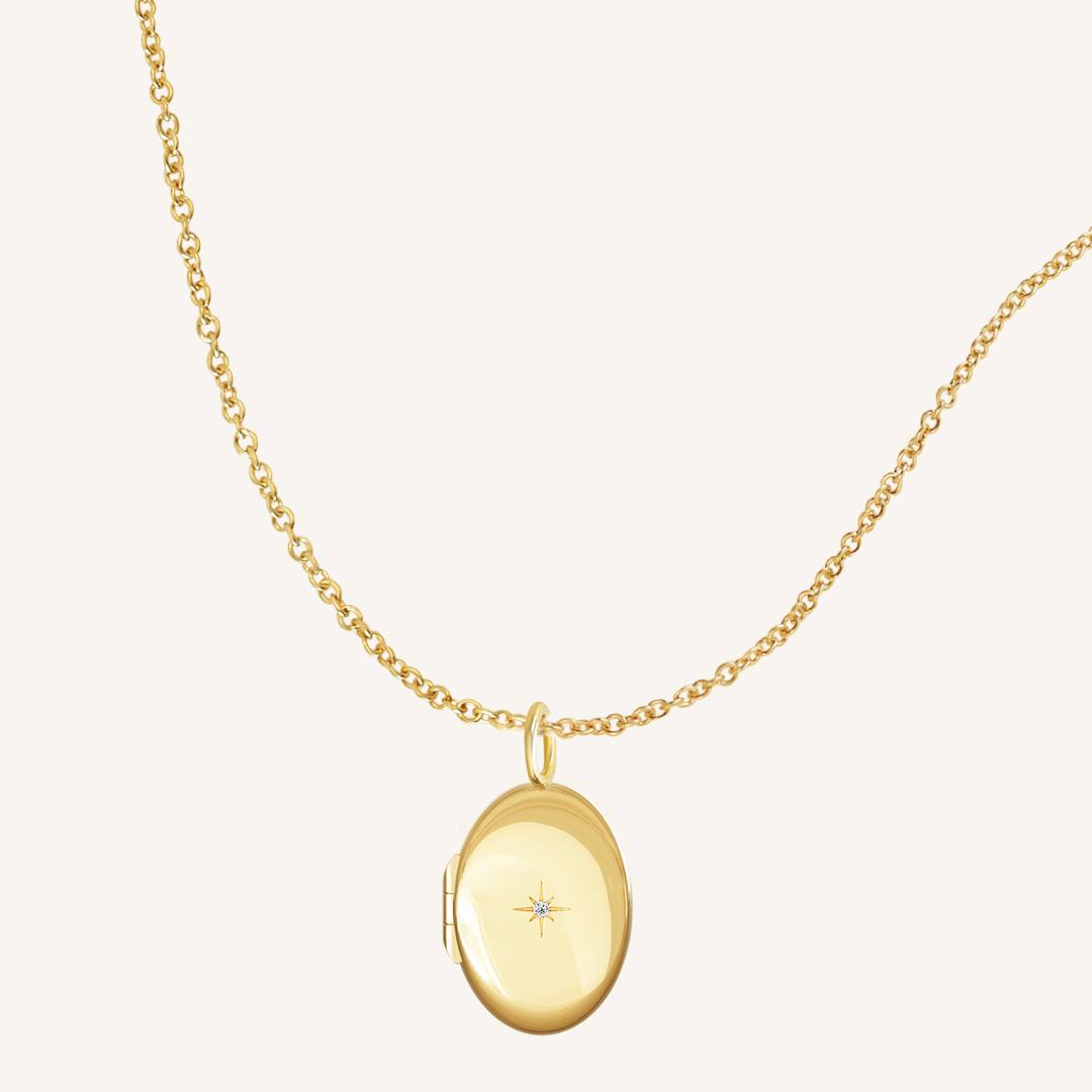 Oval Photo Locket Necklace