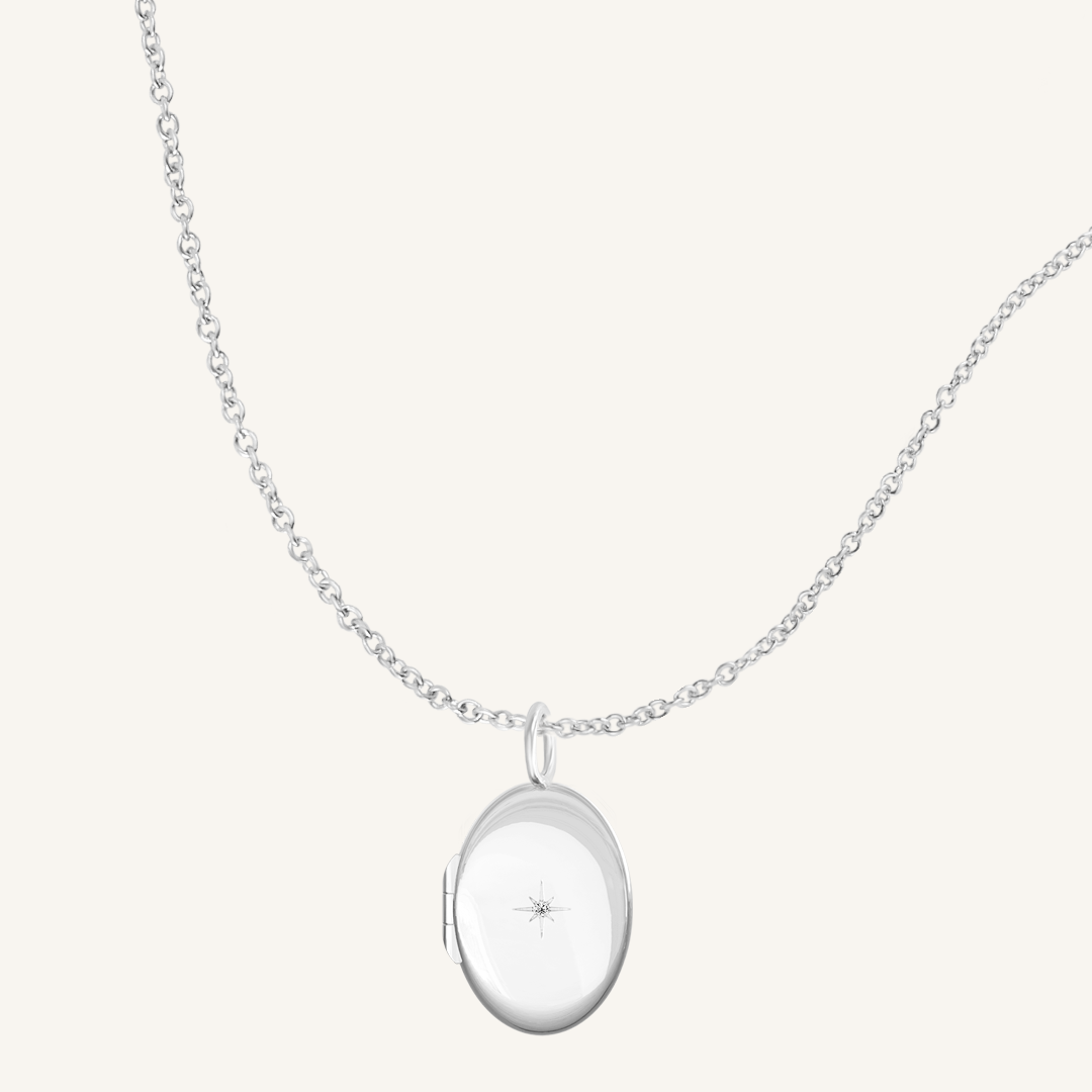 Oval Photo Locket Necklace