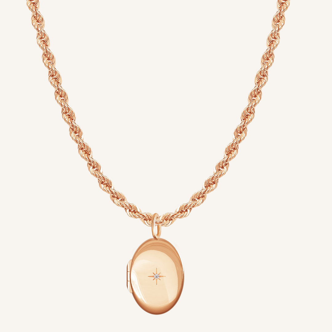 Oval Photo Locket Necklace