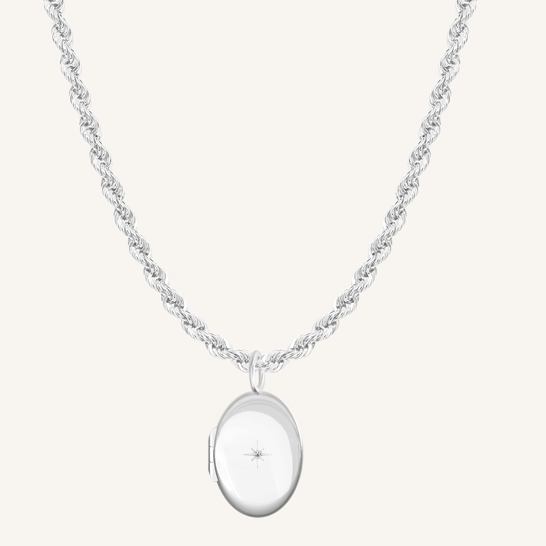 Oval Photo Locket Necklace