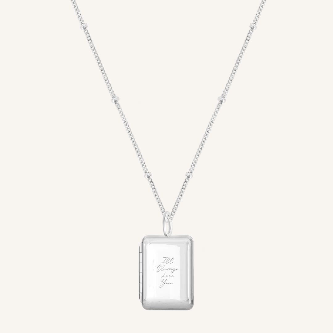 Etch Engraved Story Photo Locket Necklace