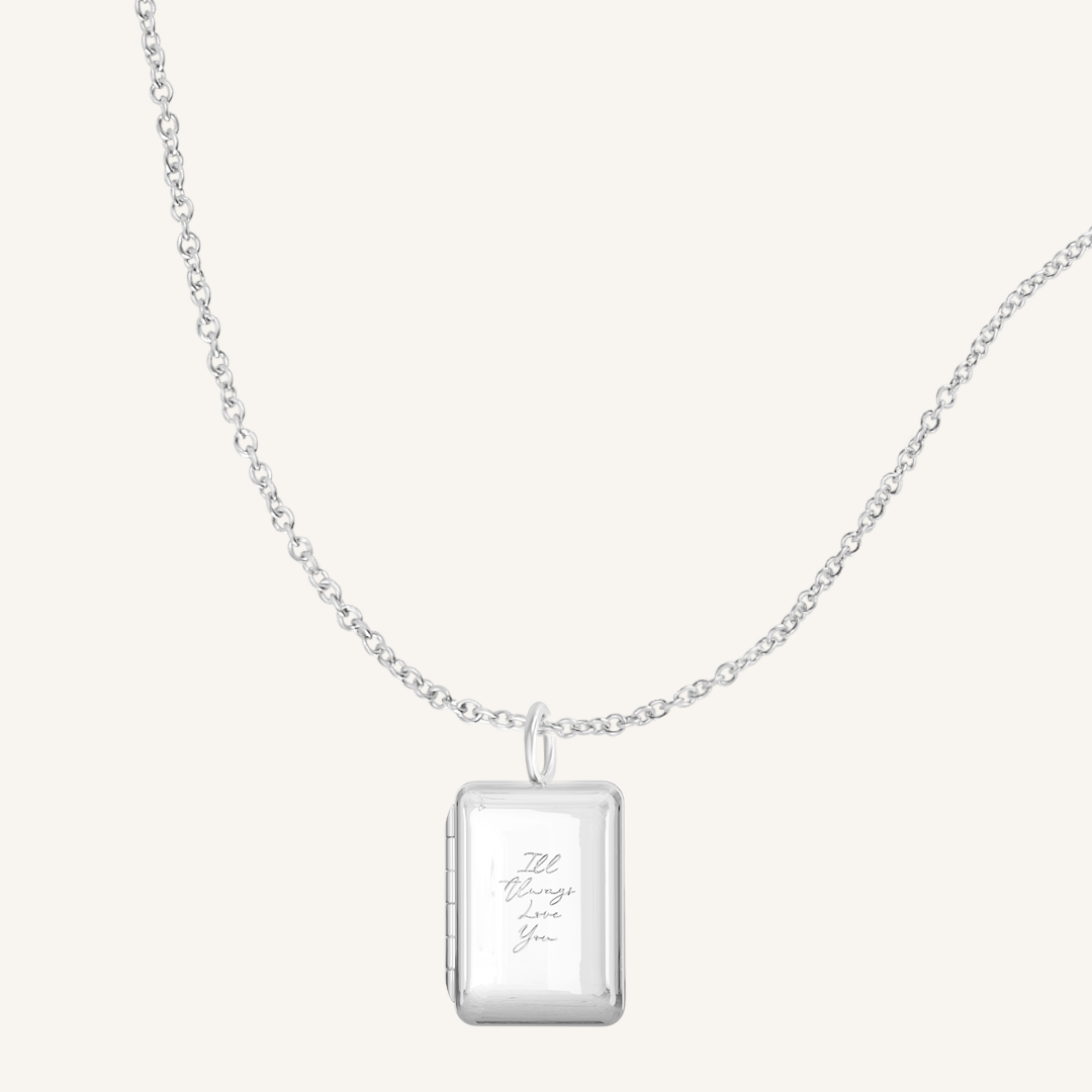 Etch Engraved Story Photo Locket Necklace