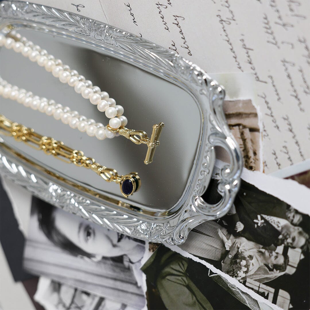 T-Bar Fob Pearl Necklace