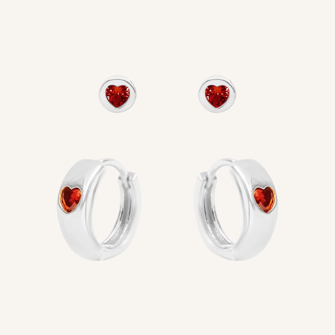 Adore Garnet Earring Set