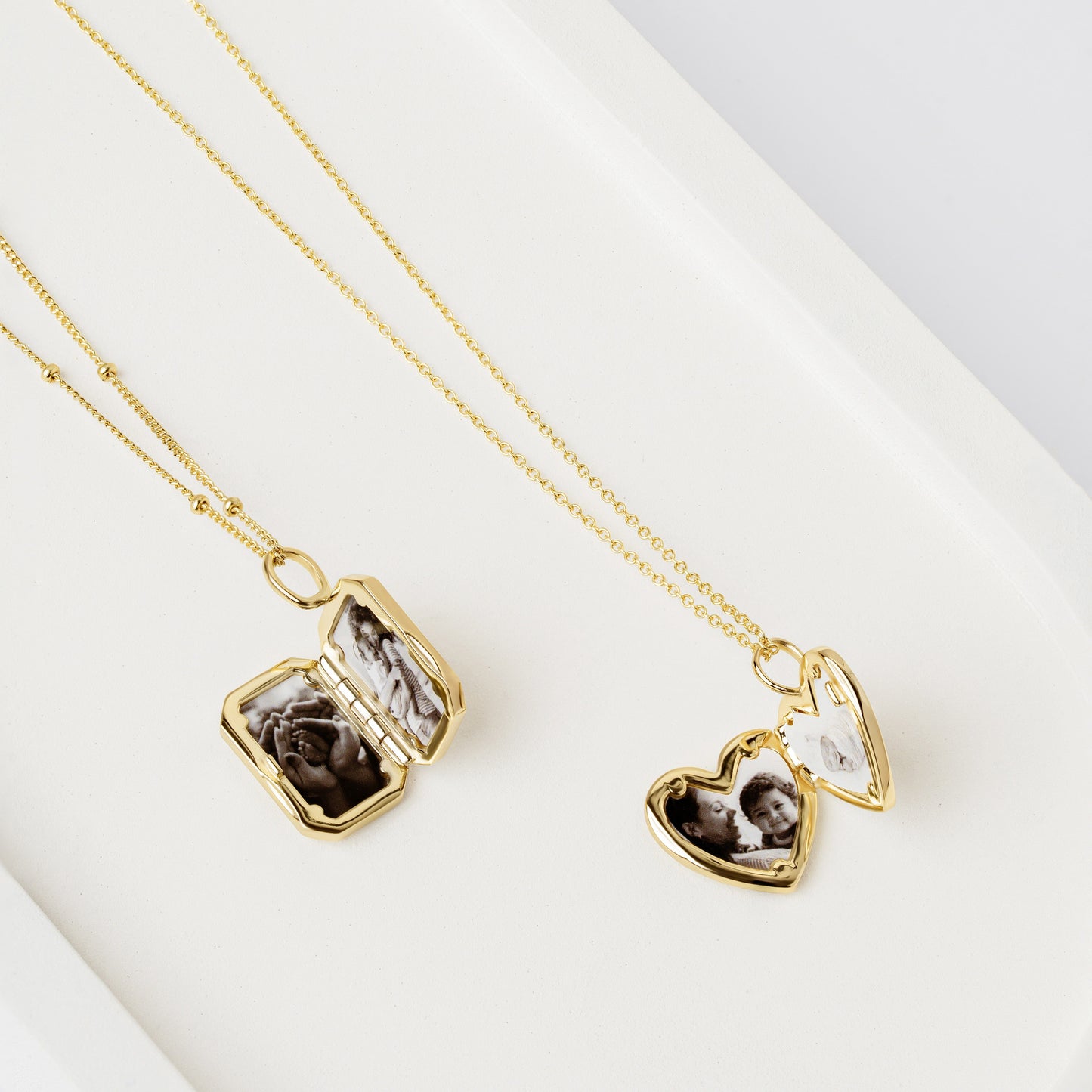 Amata Heart Photo Locket Necklace