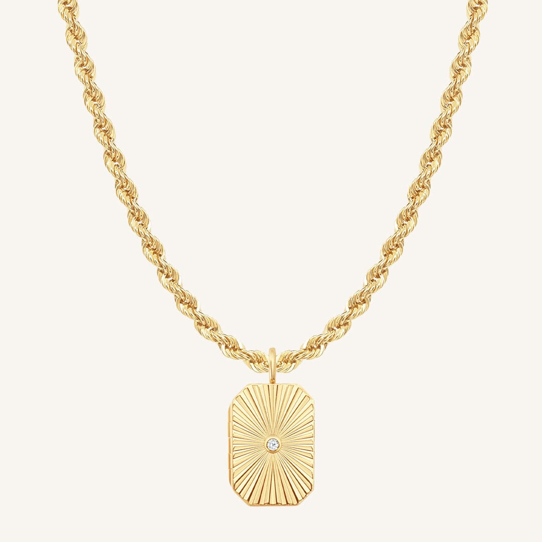 Amata Bevel Photo Locket Necklace