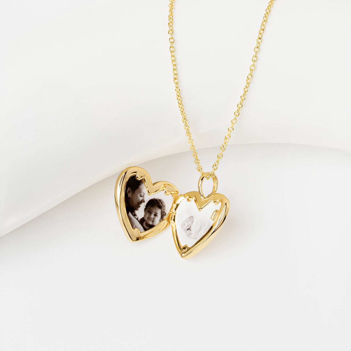 Amata Heart Photo Locket Necklace