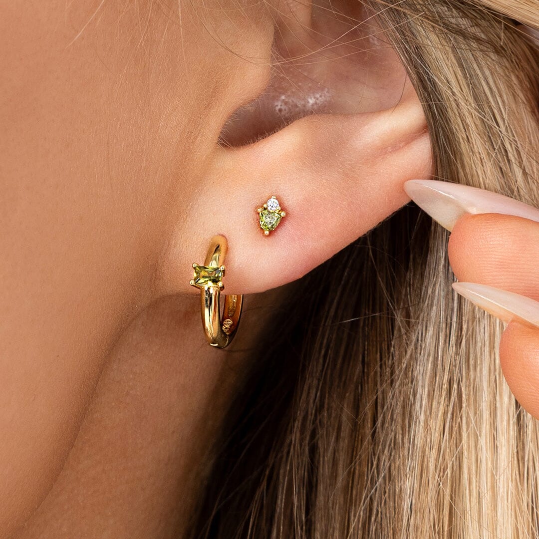 August Birthstone Huggies