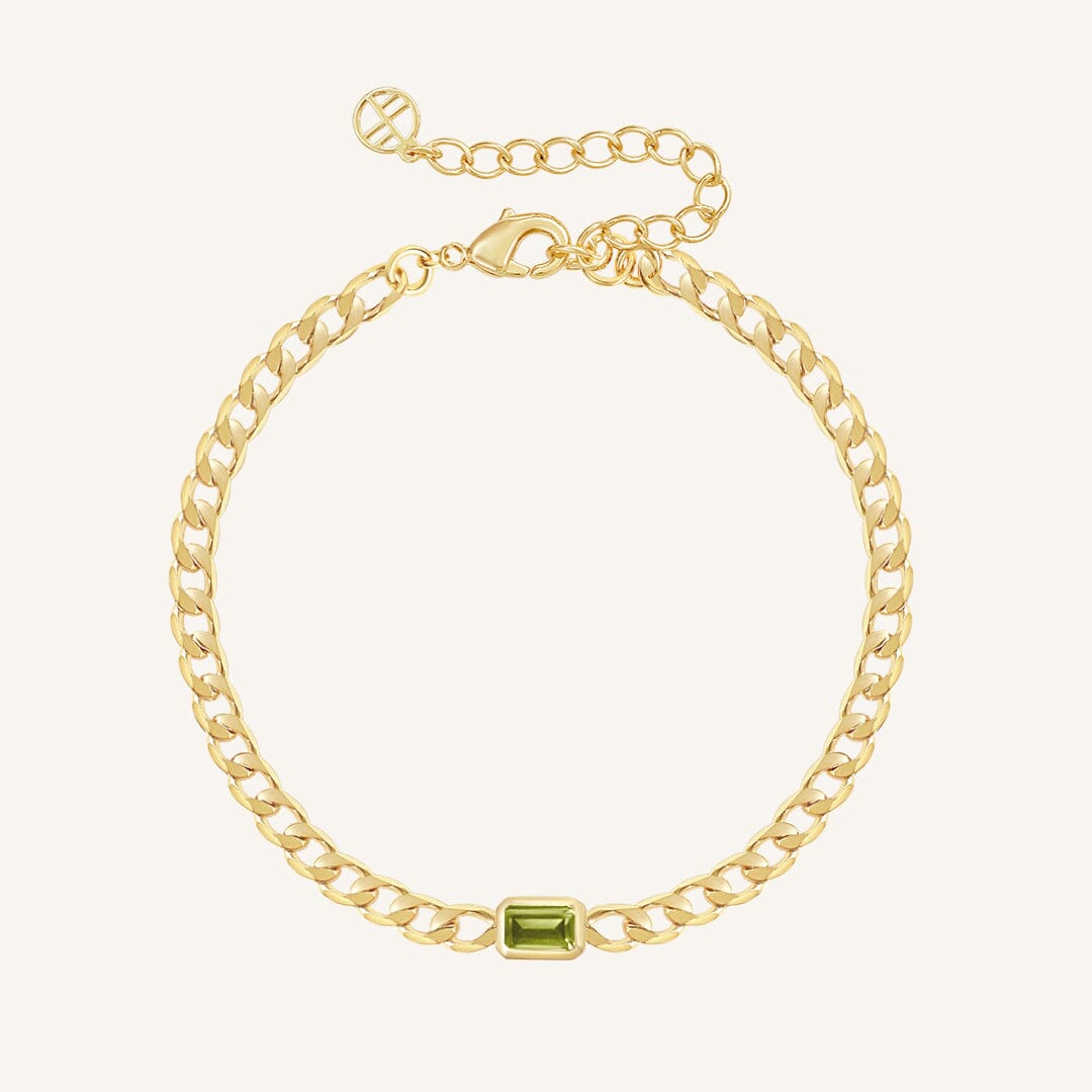 August Birthstone Chain Bracelet