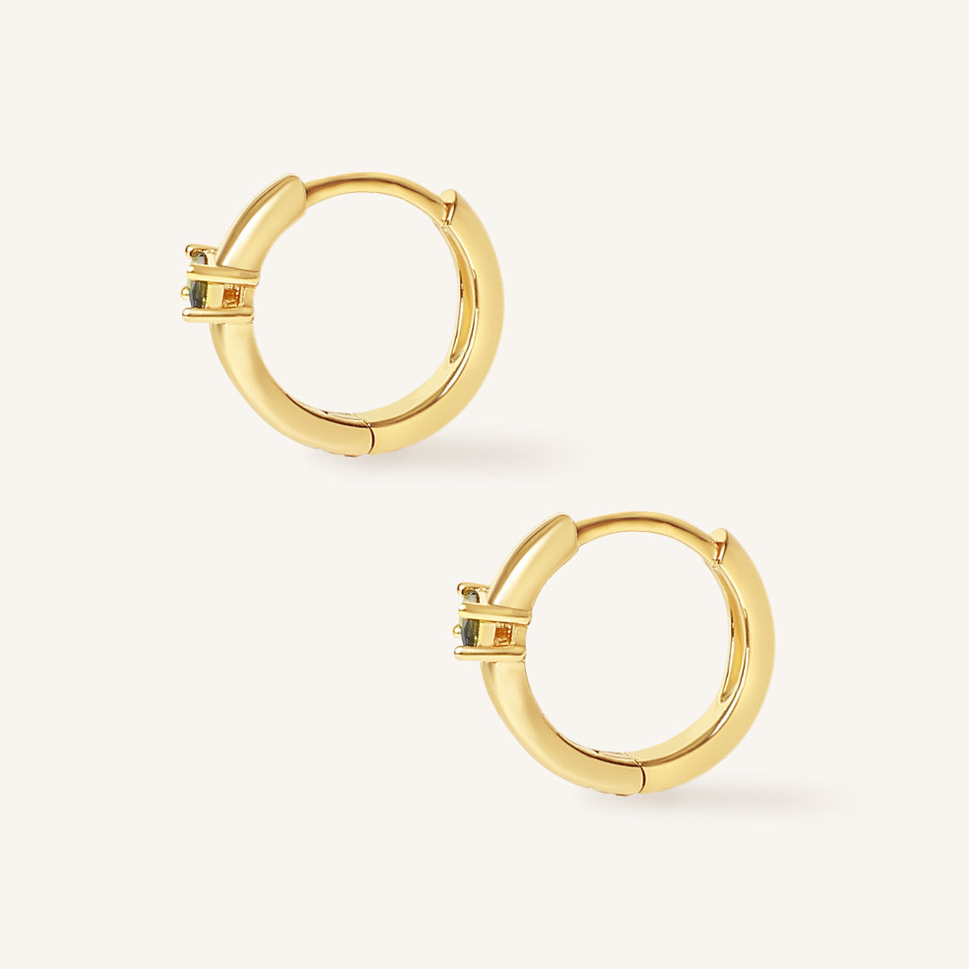 August Birthstone Huggies