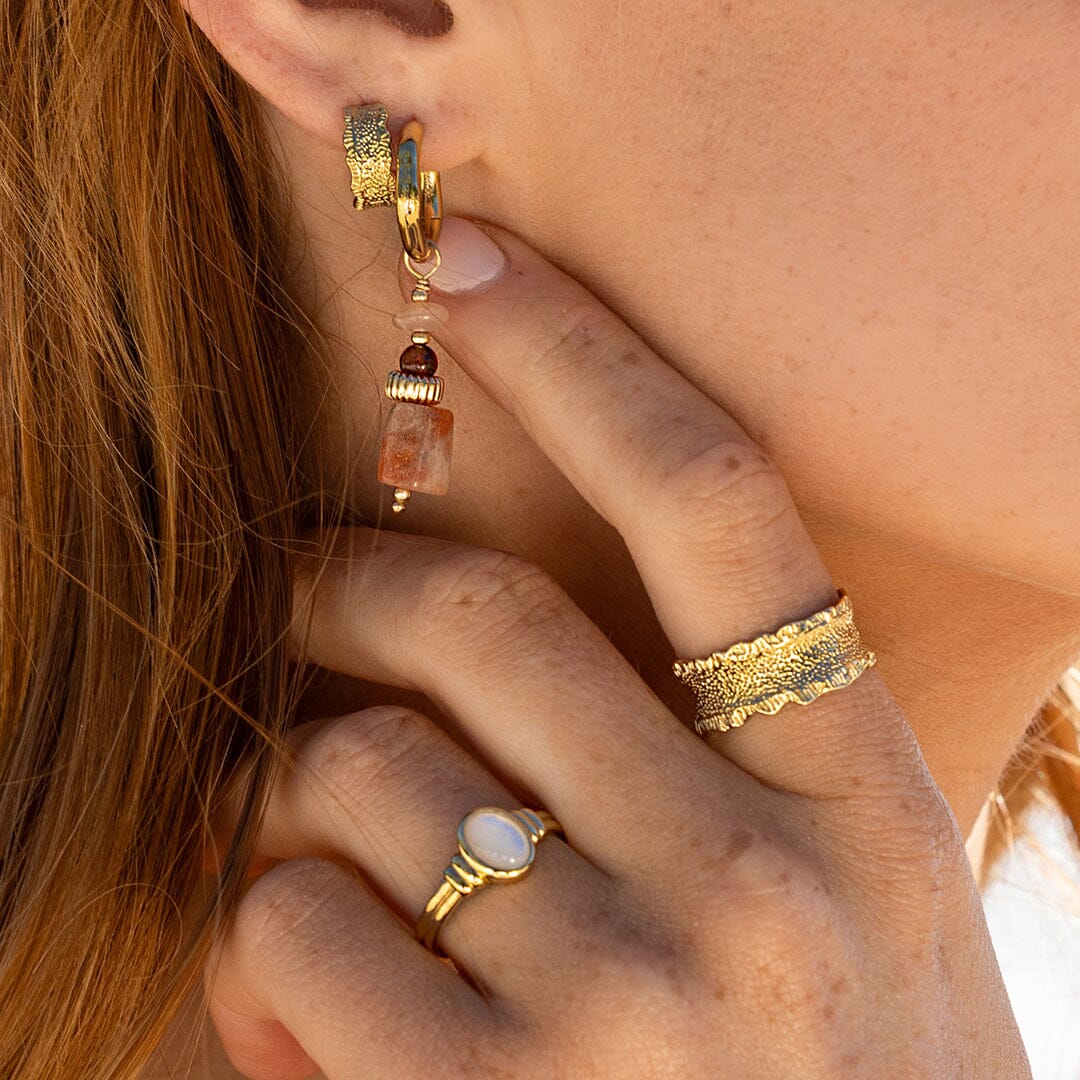 Sunset Charm Hoops