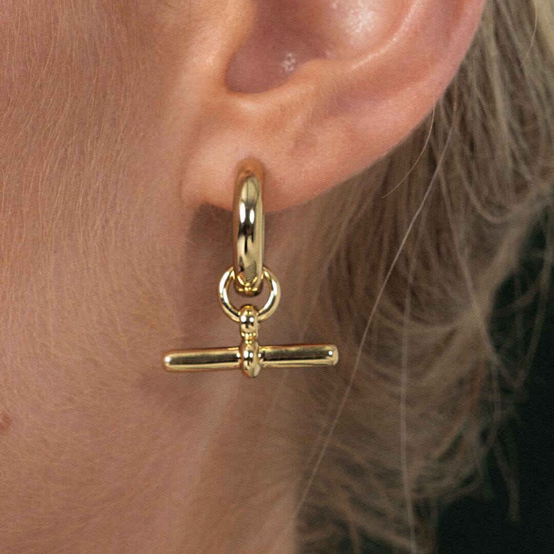 T-Bar Fob Chain and Hoops Set