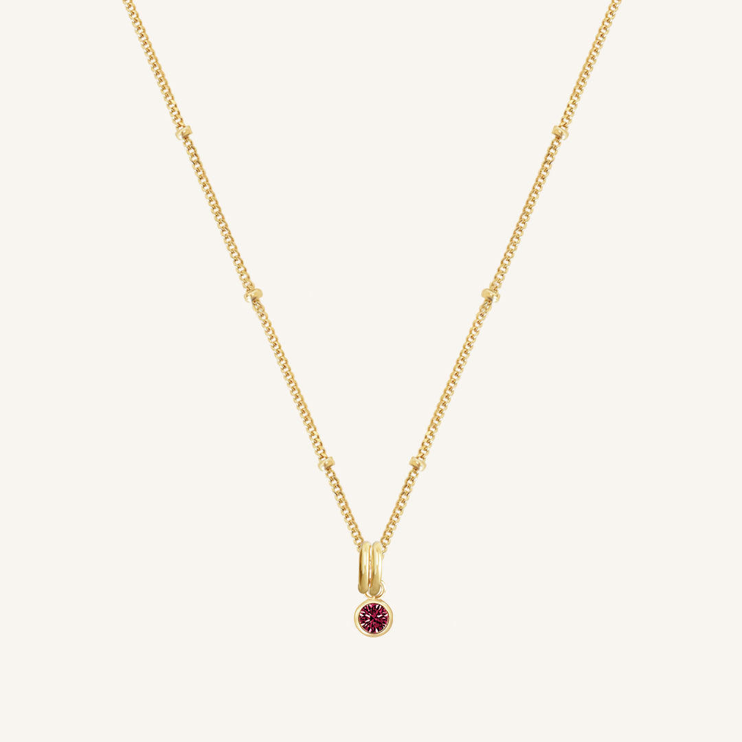 Aura Birthstone Charm Necklace