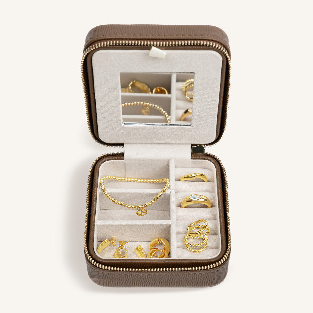 Bevel Jewellery Box Brown