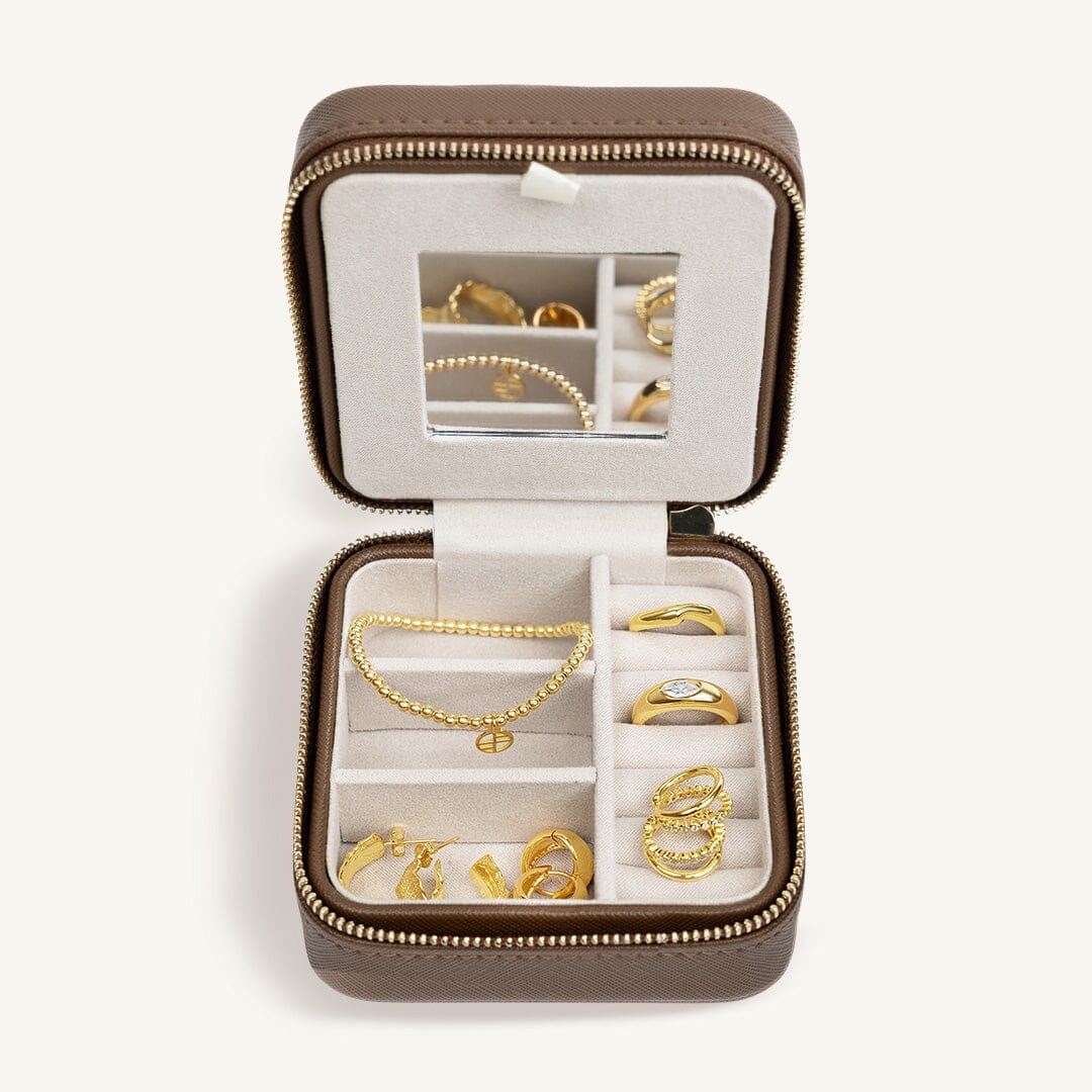 Bevel Jewellery Box Brown