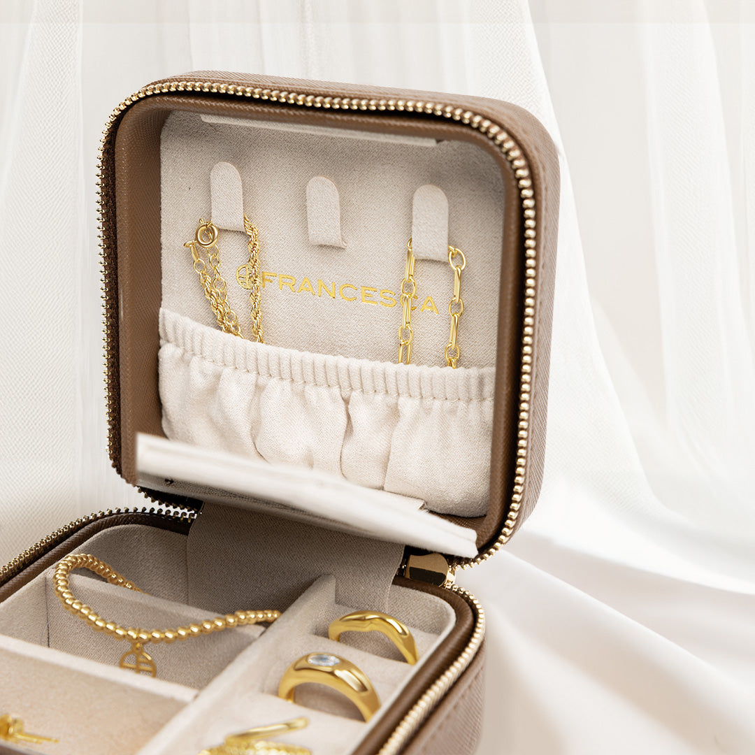 Bevel Jewellery Box Brown