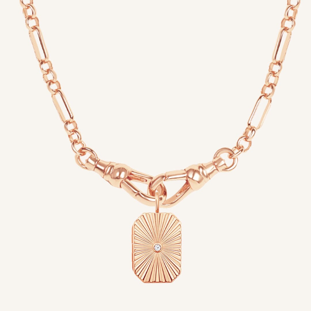 Amata Bevel Photo Locket Necklace