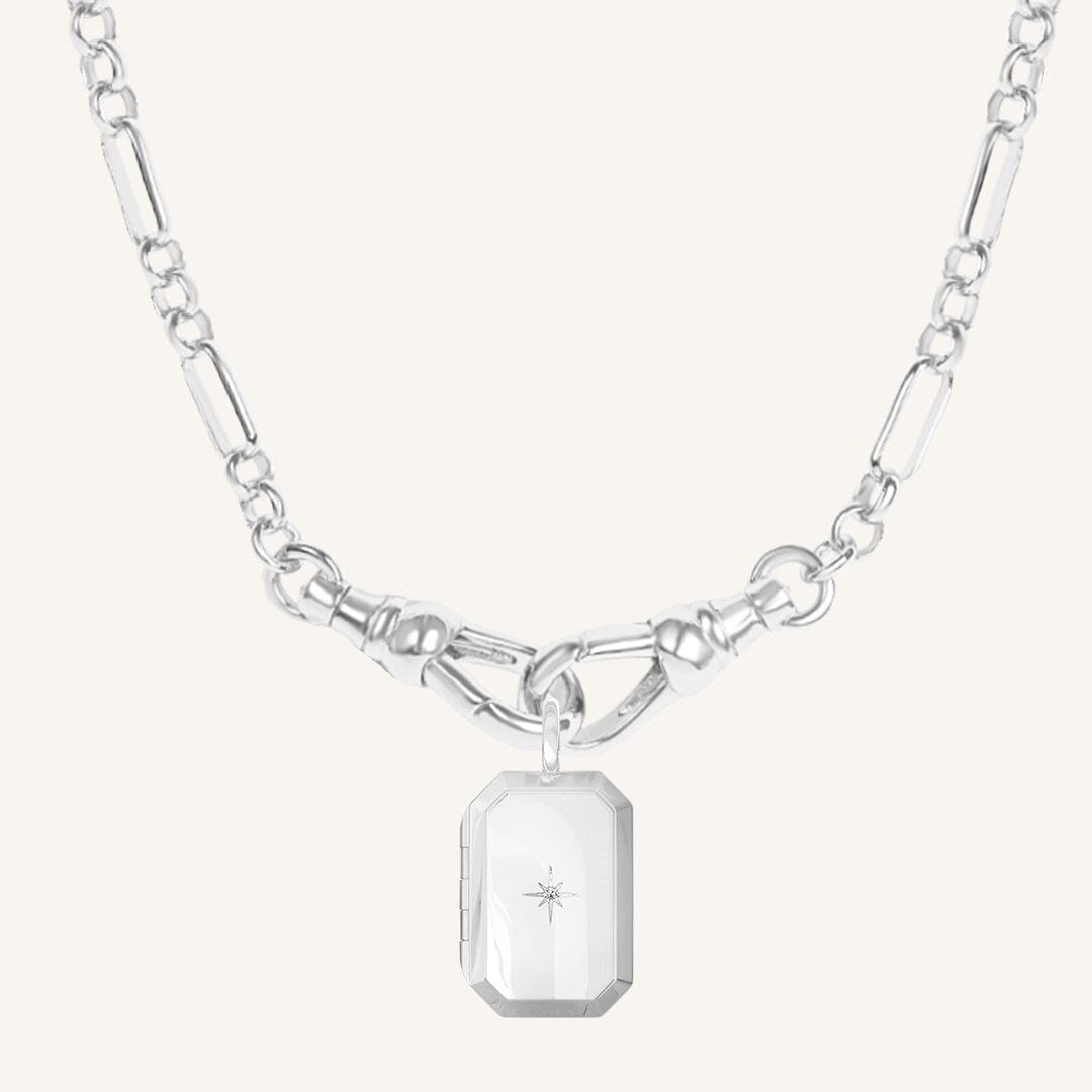 Bevel Photo Locket Necklace