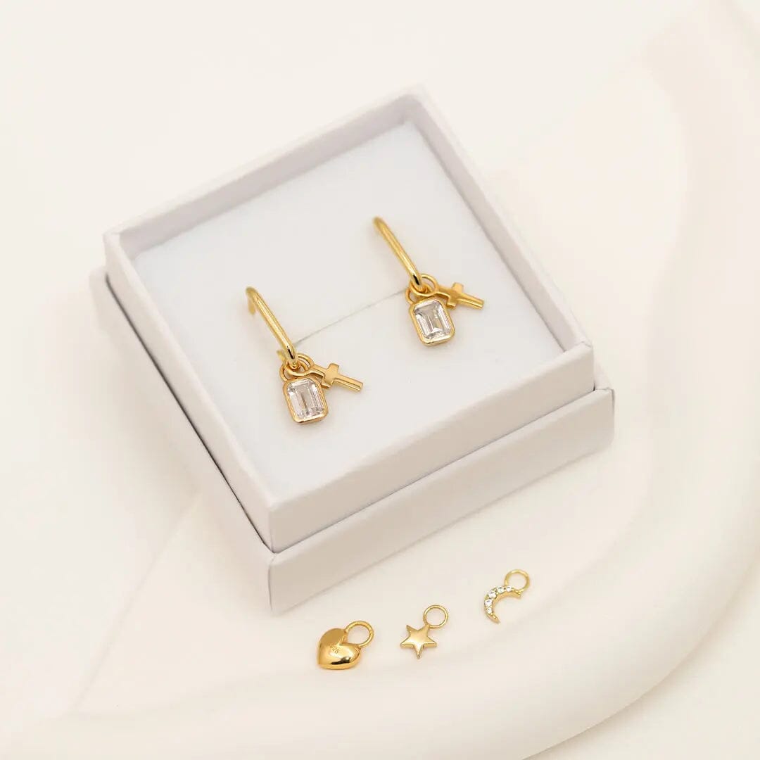The Cross Hoop Charm Set of 2 by Francesca Jewellery from the Earrings Collection.