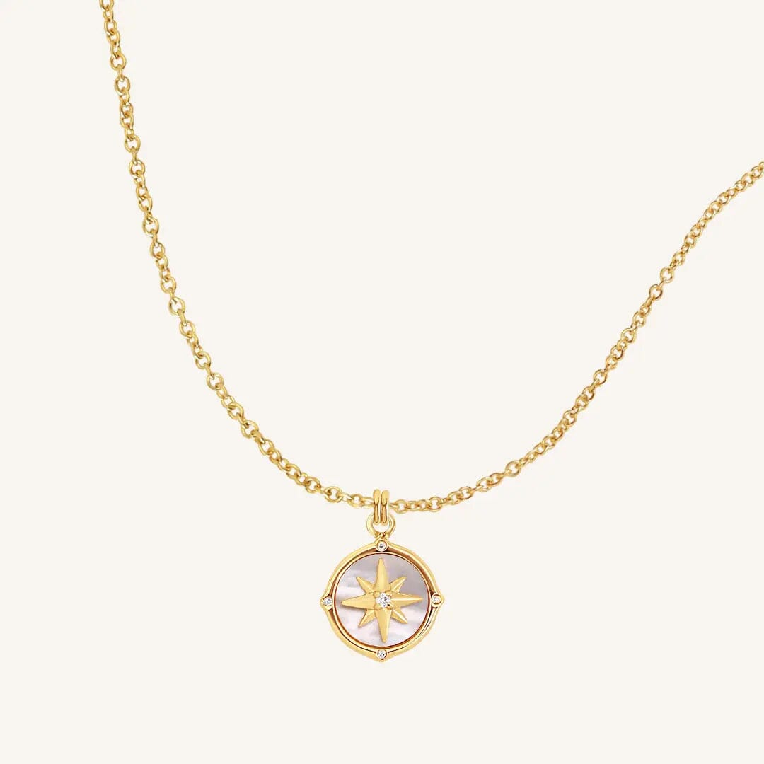 The GOLD-PLAIN Compass Necklace by Francesca Jewellery from the Necklaces Collection.