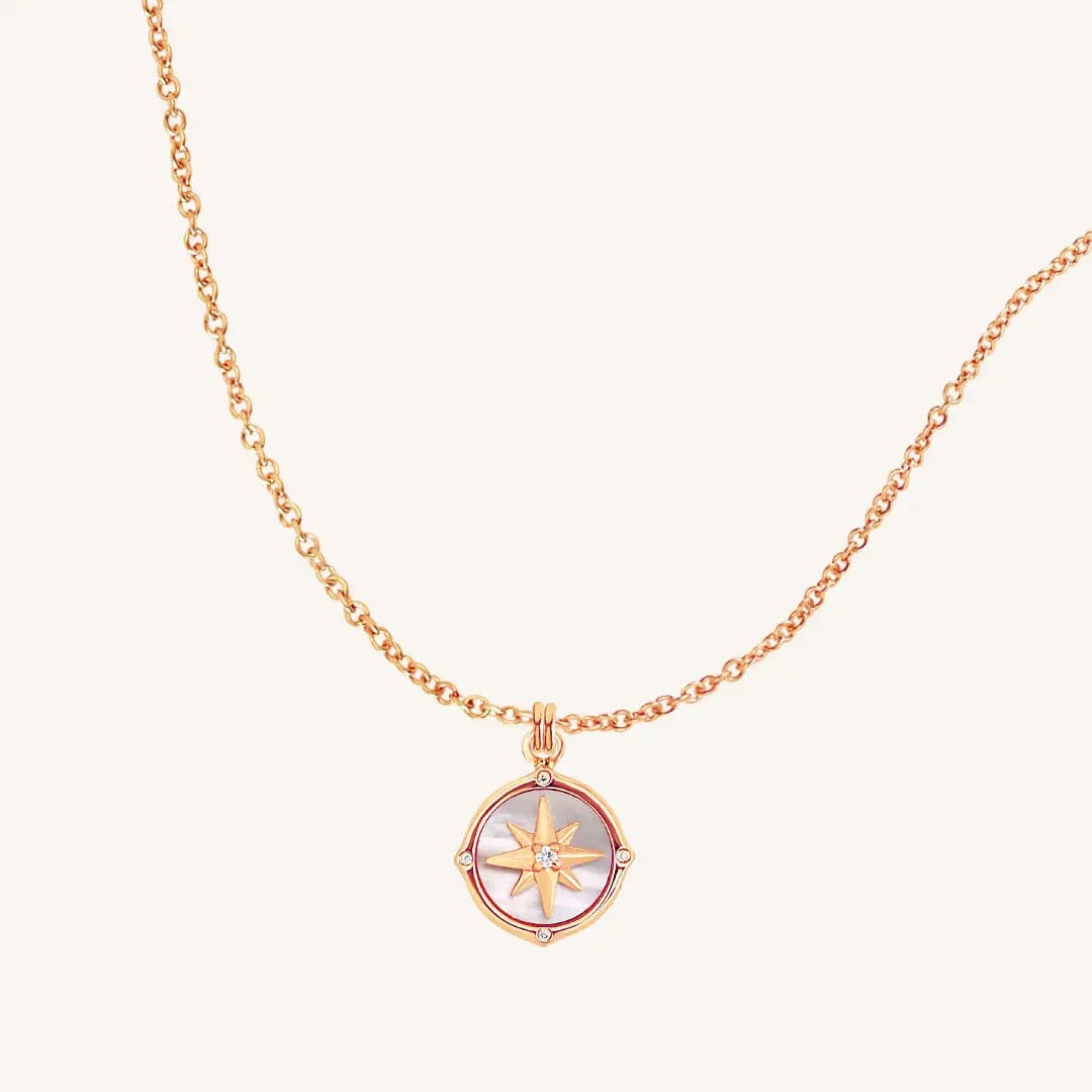 The ROSE-PLAIN Compass Necklace by Francesca Jewellery from the Necklaces Collection.