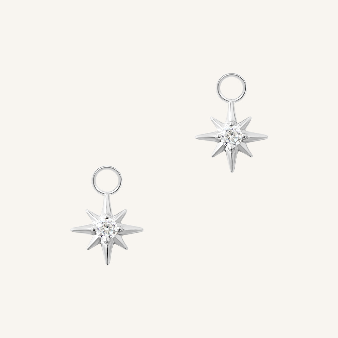 Contentment Star Hoop Charm (Set of 2)