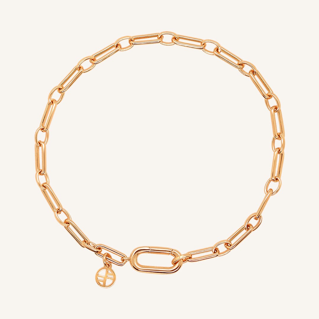 A rose-toned link bracelet