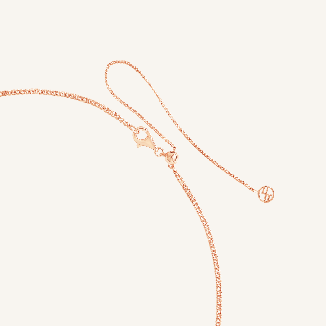 close up of necklace clasp