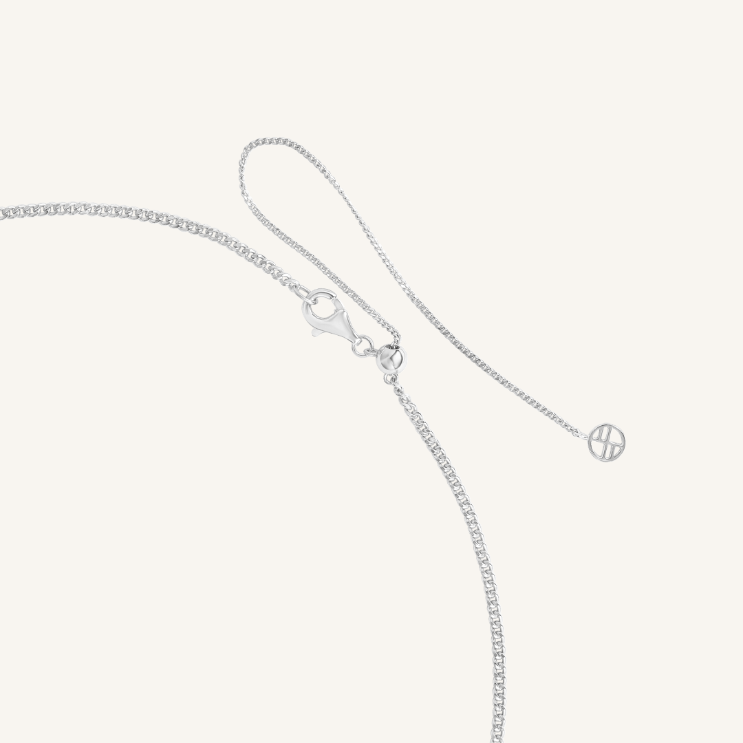 close up of necklace clasp