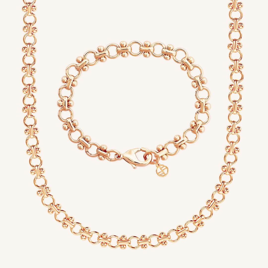Eiffel Chain Necklace & Bracelet Set