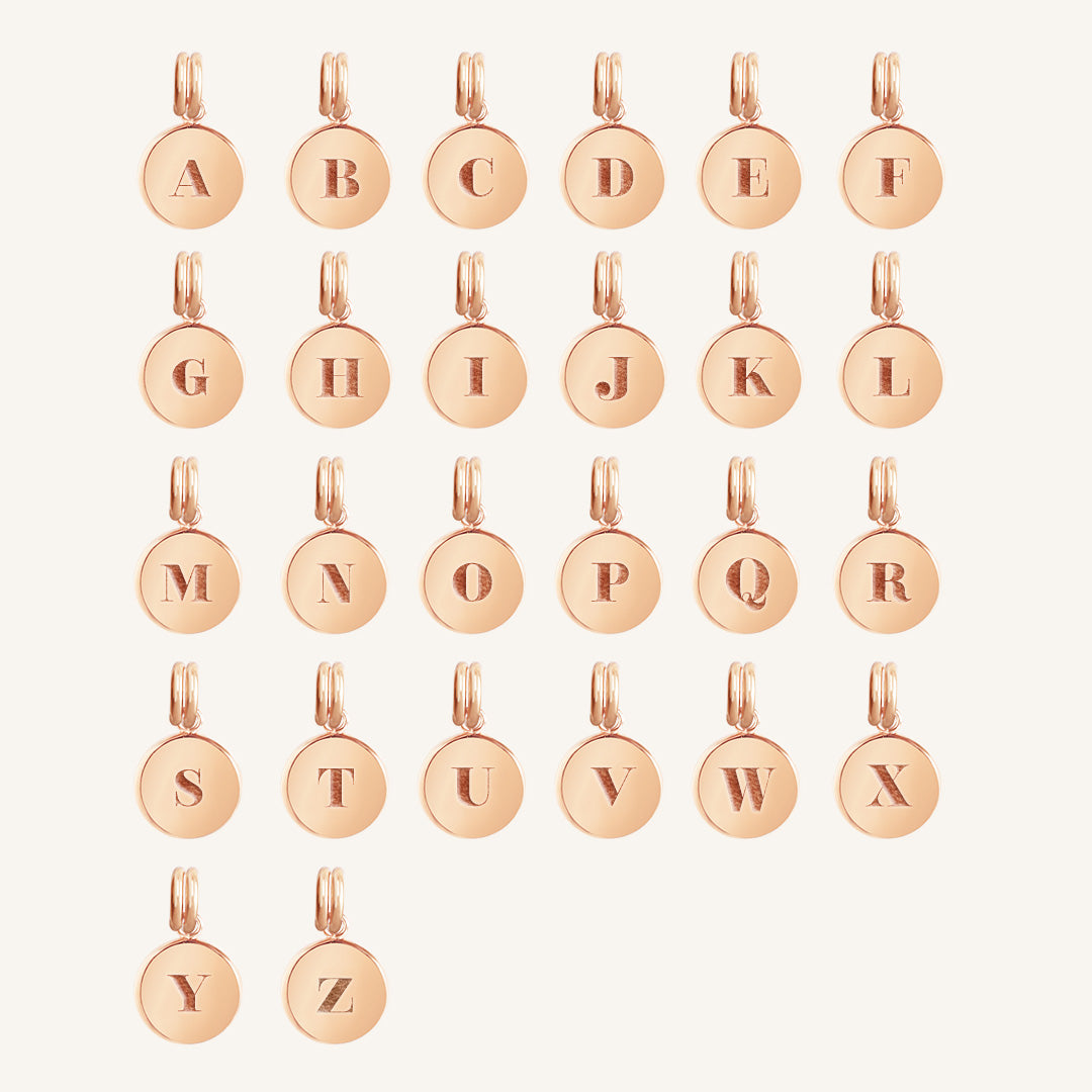 All rose alpha letter charms