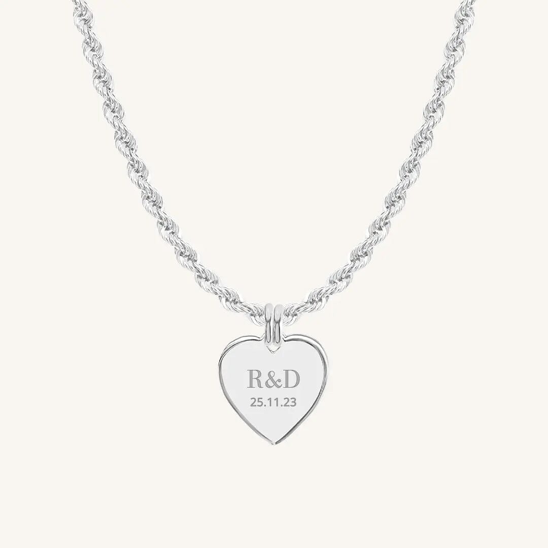 Etch Behold Heart Necklace