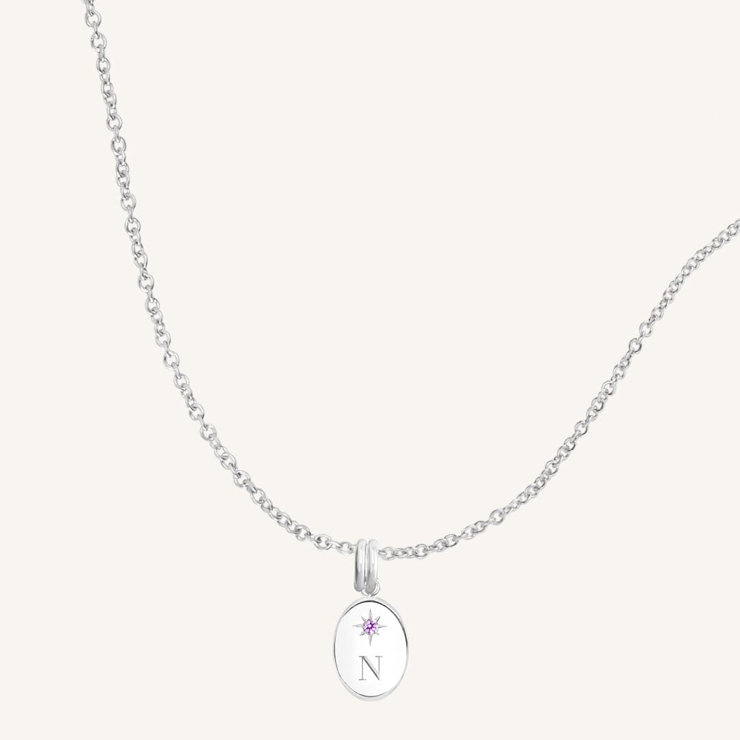 Etch Birthstone Charm Necklace
