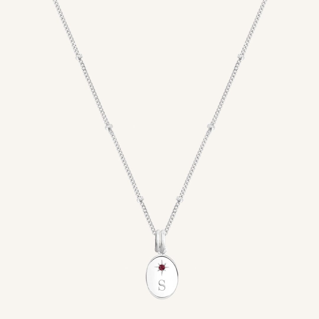 Etch Birthstone Charm Necklace
